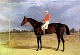 John Frederick Herring Snr A Dark Bay Racehorse with Patrick Connolly Up painting